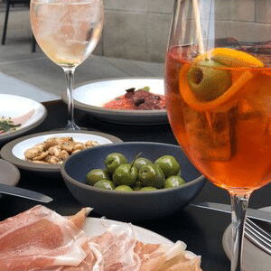 Aperol Spritz with Prosciutto