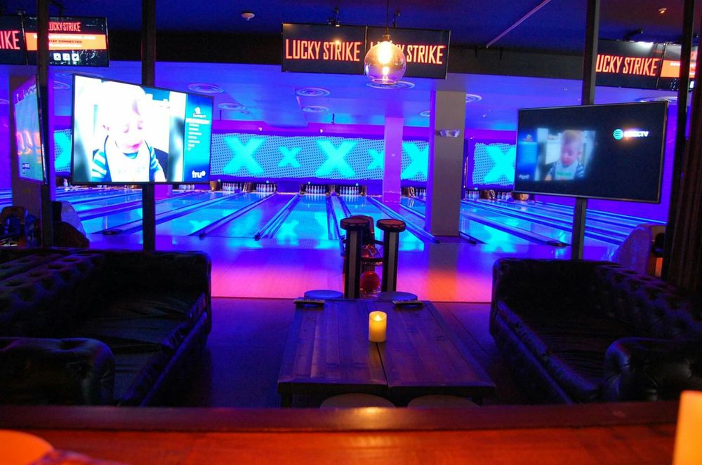 The glowing interior at Lucky Strike on 16th Street Mall