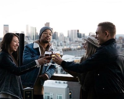 The Woods rooftop bar and restaurant at the Source Hotel