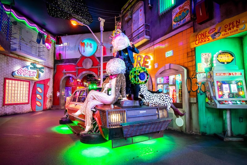 An art display at Meow Wolf Convergence Station