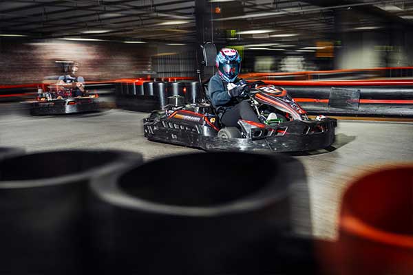 A racer at Podium Karting & Events