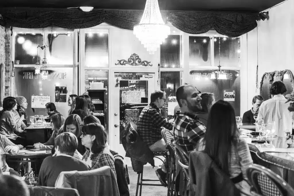 The interior of Sienna Wine Bar, which offers one of the best Denver happy hours for wine drinkers.