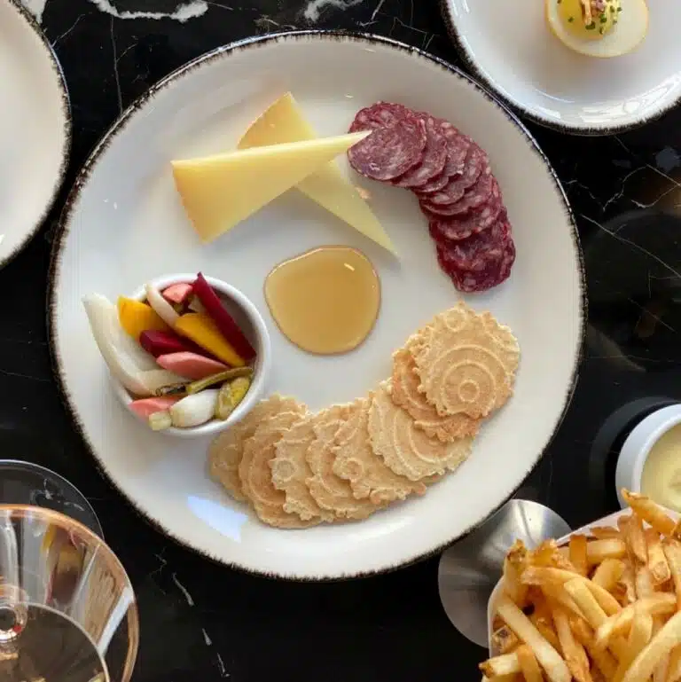 The meat and cheese plate at Sunday Vinyl, one of the top wine bars in Denver