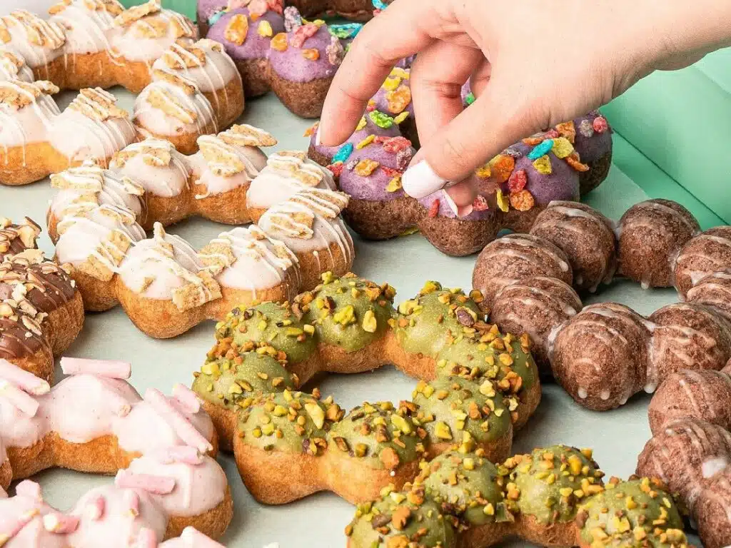 A variety of mochi donuts by Dochi