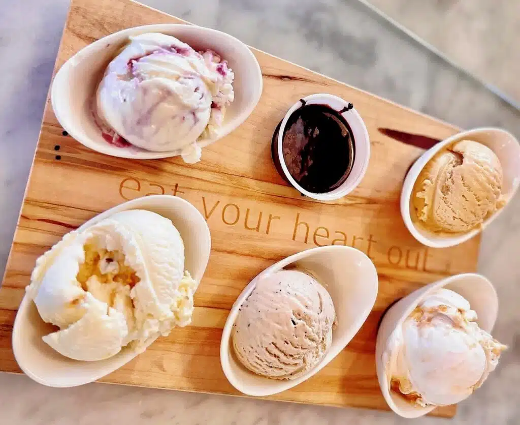 An ice cream flight from High Point Creamery