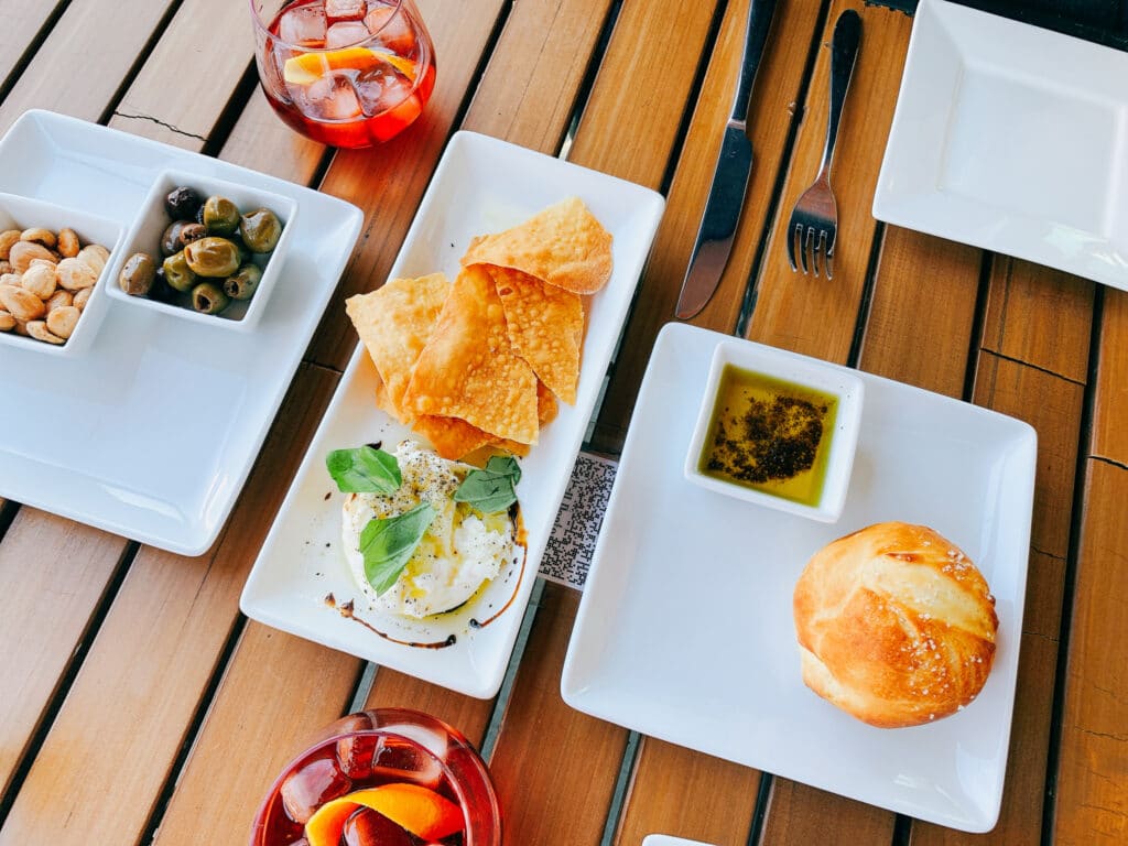 Housemade burrata and other appetizers by Il Posto