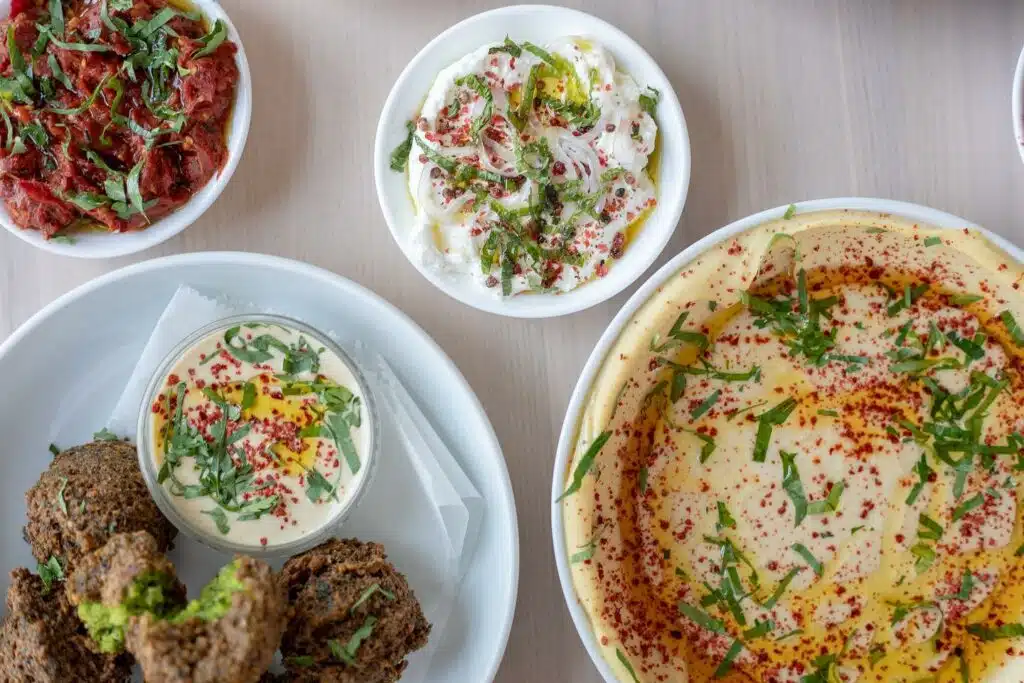 Falafels, hummus, and other Middle Eastern dishes by Safta