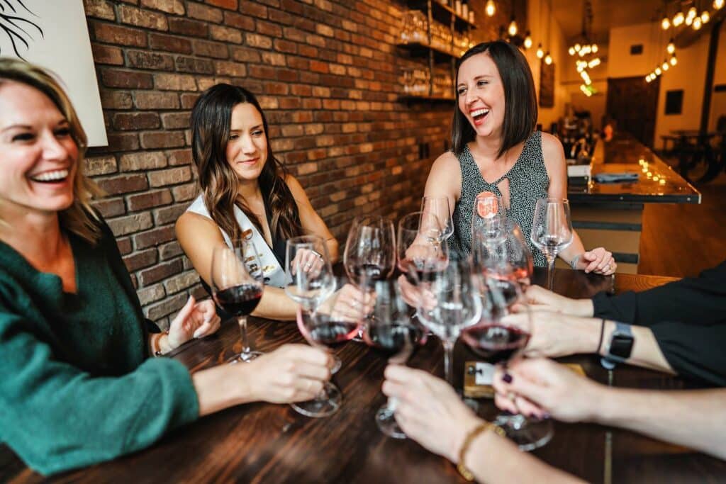 Jessica, co-founder of Delicious Denver Food Tours, hosting a Denver Wine Walk tour