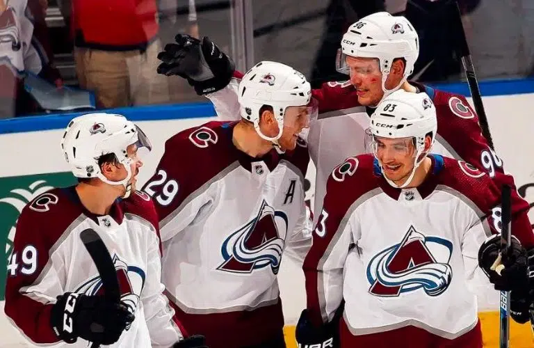 Hockey players on the Colorado Avalanche