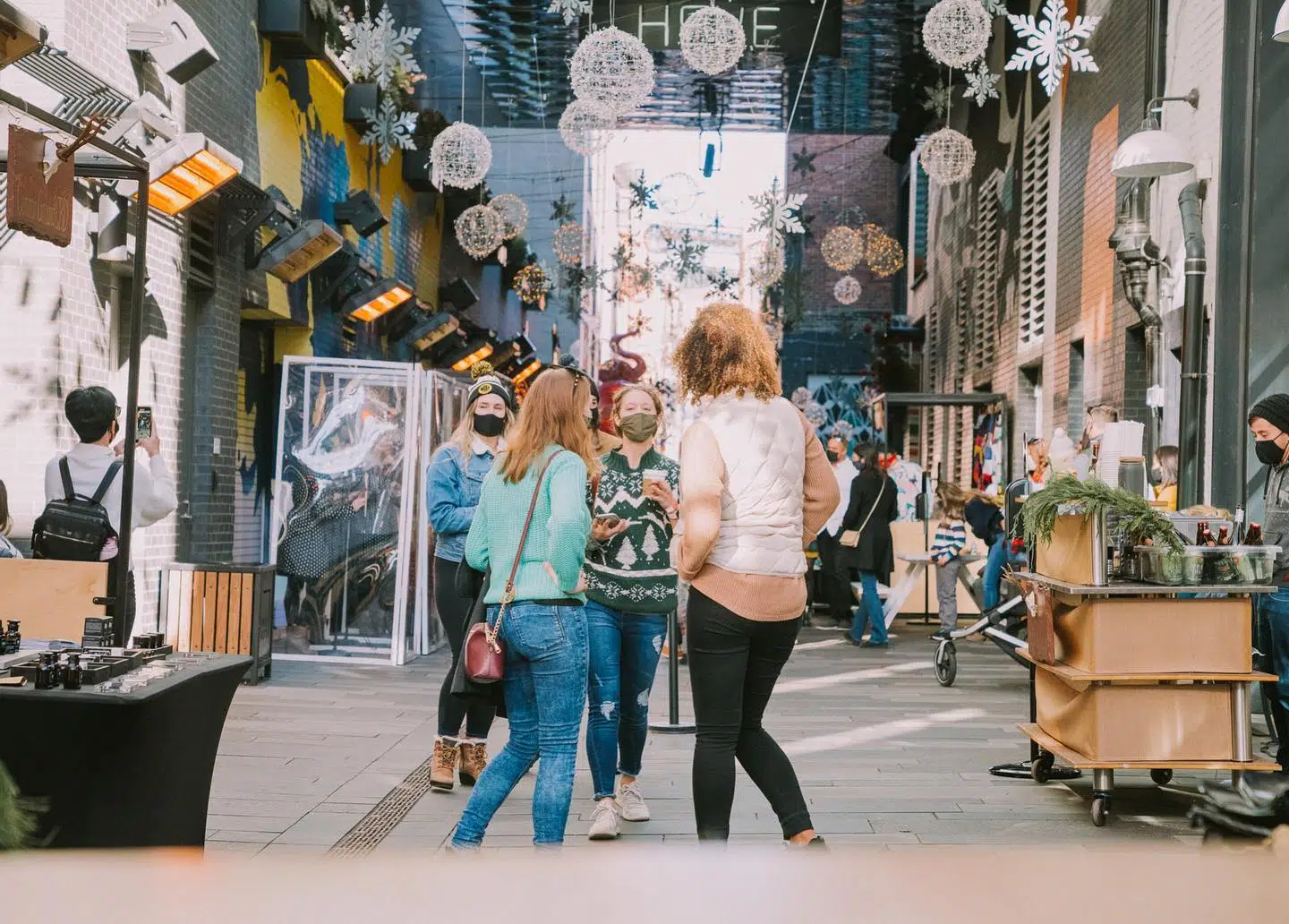 Guests on Dairy Block, a trendy micro-district in Denver