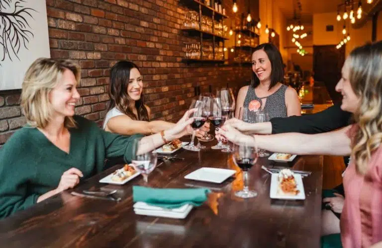 Guests on a Denver Wine Walk by Delicious Denver Food Tours