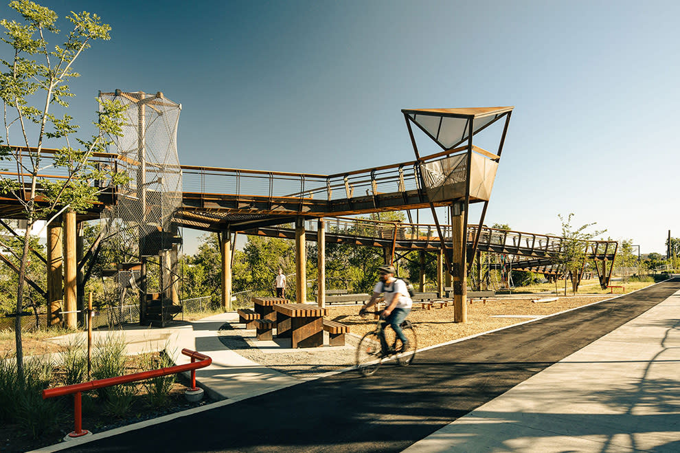 The elevated walkway at Arkins Promenade