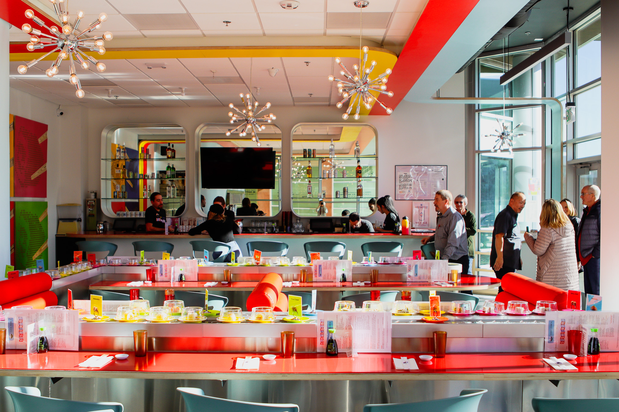 The vibrant interior of Sushi-Rama