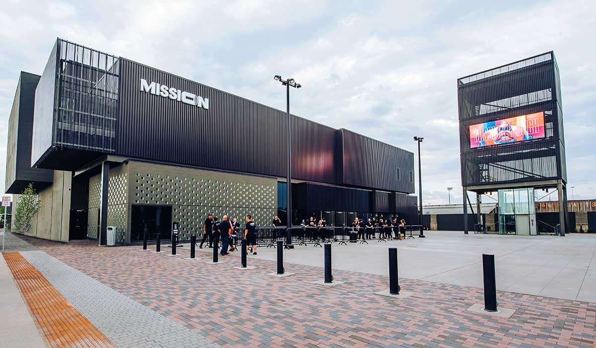 Exterior extrance to mission ballroom