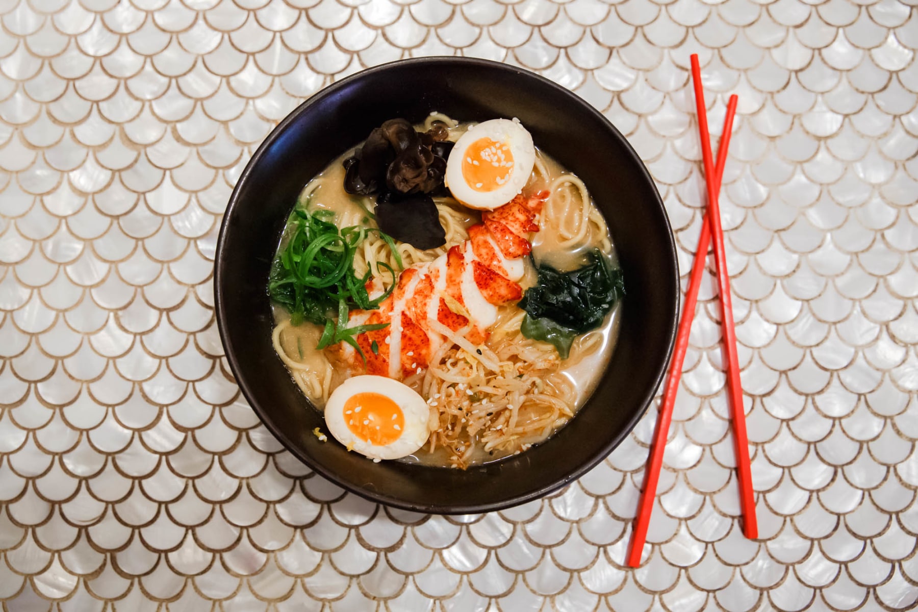 The butter lobster ramen from Dragonfly Noodle