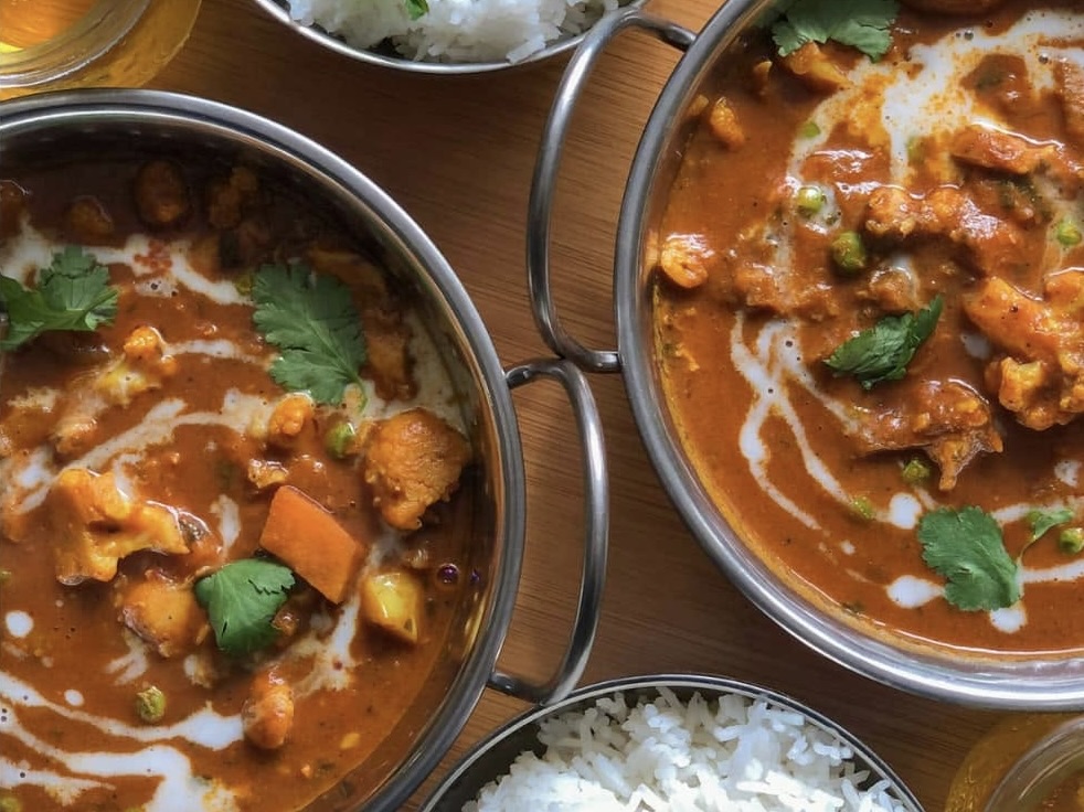 Bowls of curry from Mint Indian Restaurant and Lounge