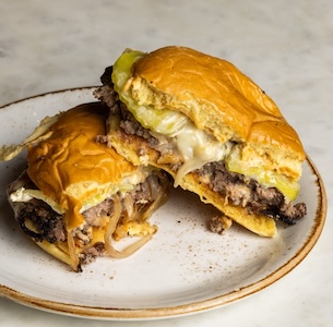 Beef slider from Poka Lola on Denver Cocktails Tour with Delicious Denver Food Tours