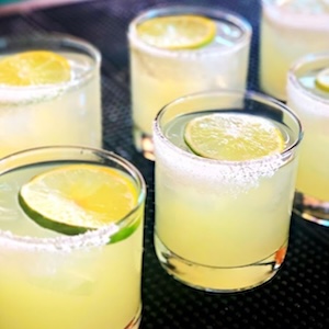 margaritas with lime garnishes from kachina on downtown food tour