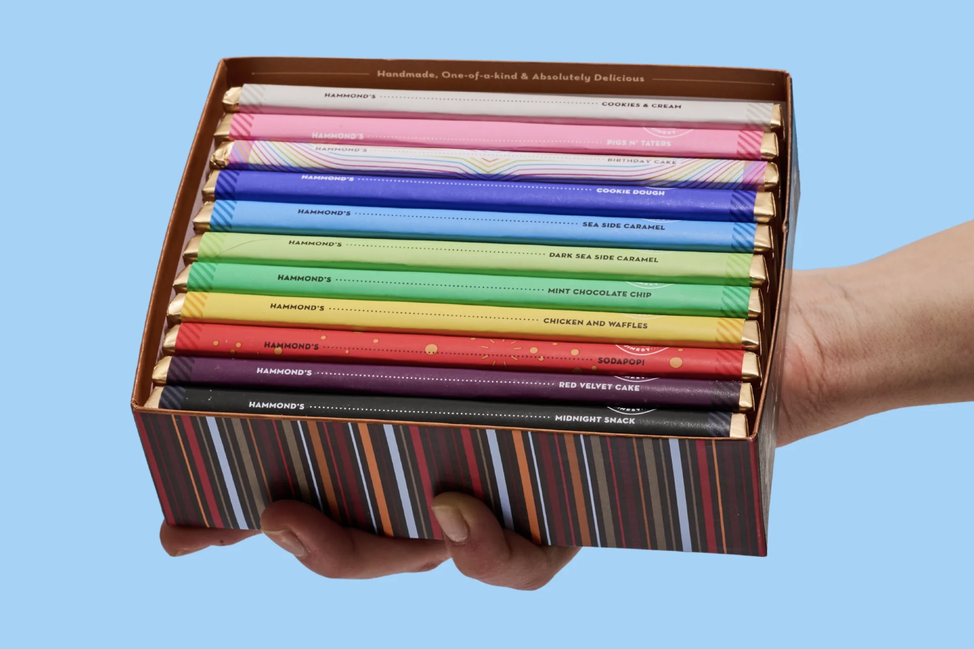 A gift box of Hammond's assorted chocolate bars