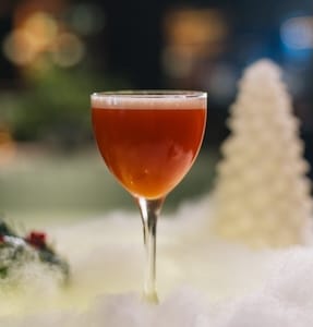 Holiday cocktail from Poka Lola Social Club on Lights and Bites Delicious Denver Food Tours